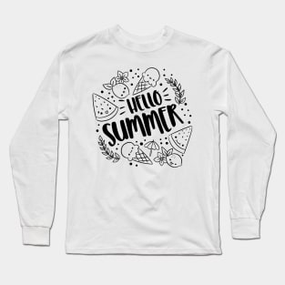 Hello summer a cute summer time design Long Sleeve T-Shirt